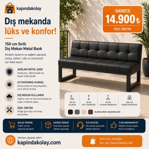 150 Cm Sırtlı Dış Mekan Metal Bank